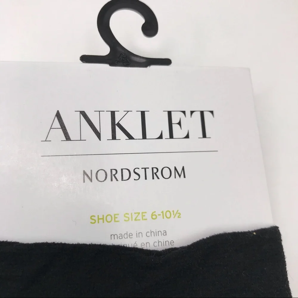 NORDSTROM 2 PAIR Open Fishnet Anklet Socks NEW Black